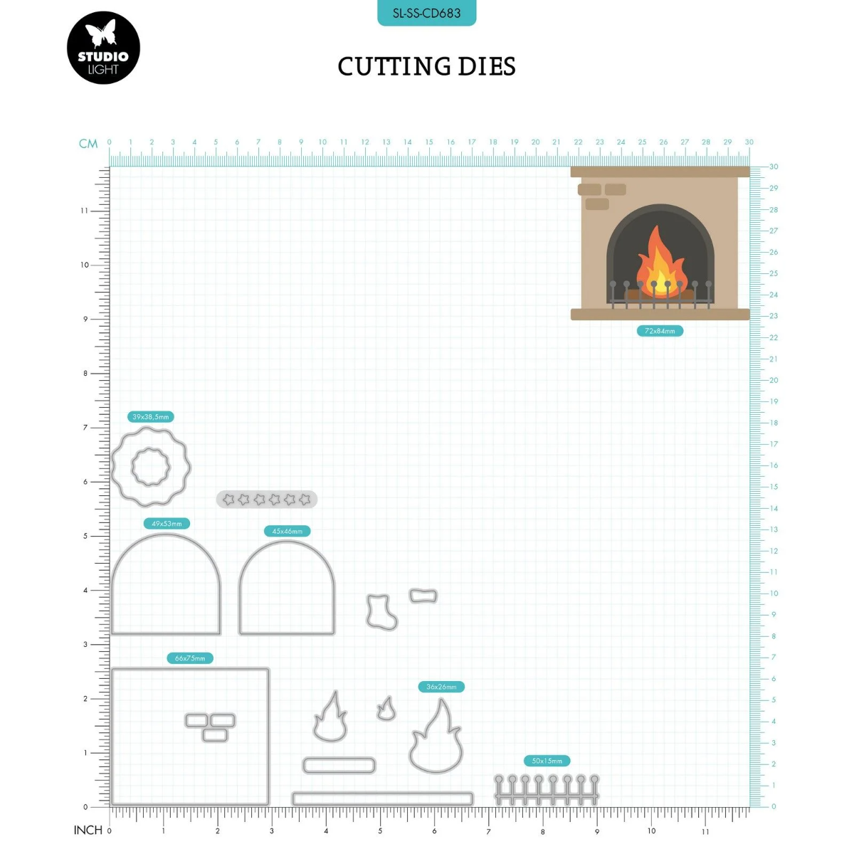 Studio Light • Sweet Stories Cutting Die Fireplace - CD683 *