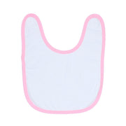 Slabbetje - wit met roze rand 29 x 35 cm (voor sublimatie)