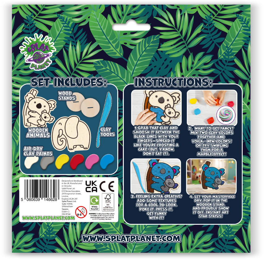 Splat Planet Clay Colouring Set Dieren 24 x 23,7 x 2,7 cm (CC ANI)