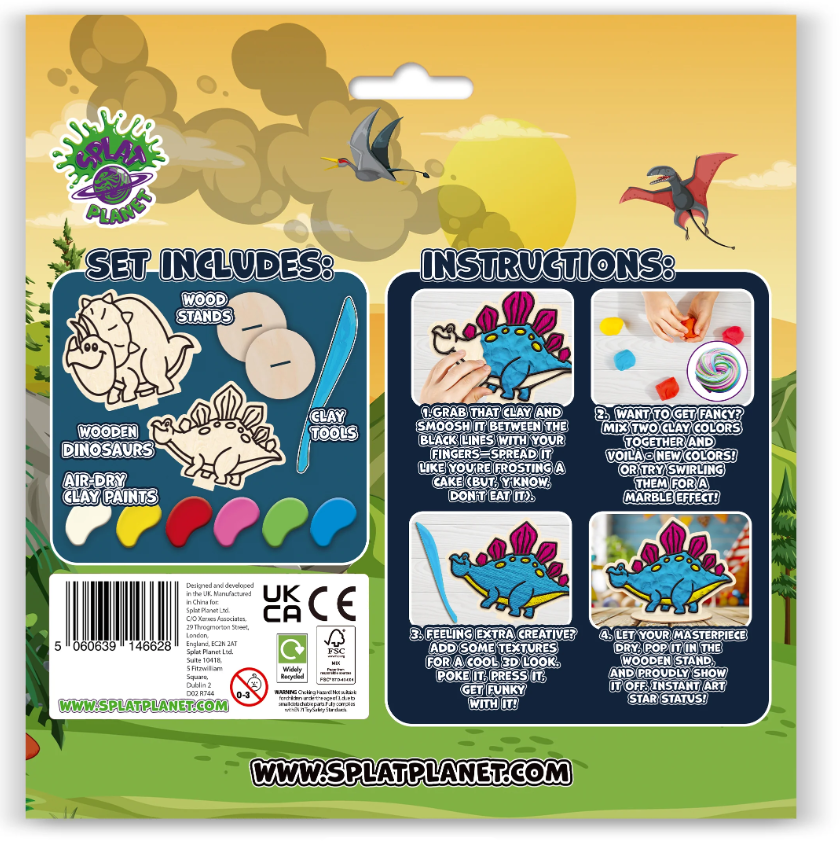Splat Planet Clay Colouring Set Dino 24 x 23,7 x 2,7 cm (CC DINO)
