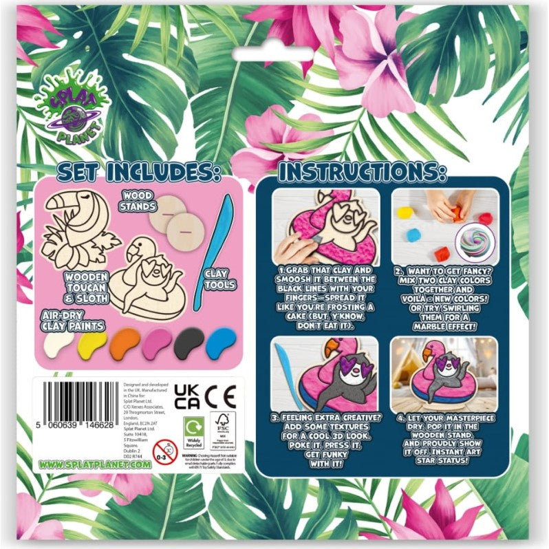 Splat Planet Clay Colouring Set Tropische Dieren 24 x 23,7 x 2,7 cm (CC TROP)