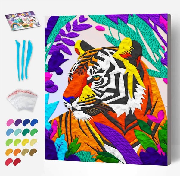 Splat Planet Clay Painting Tijger 30 x 30 cm 350 gr (CP TIGER 3030)