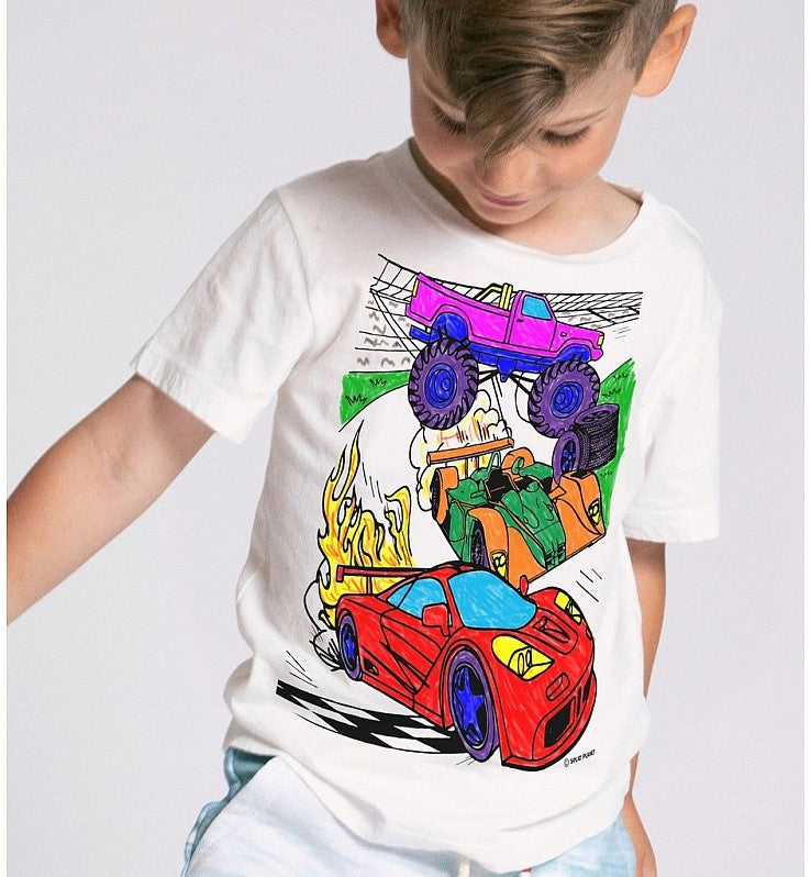Splat Planet T-Shirt Kleuren Set Auto's 5 - 6 Jaar (006M)