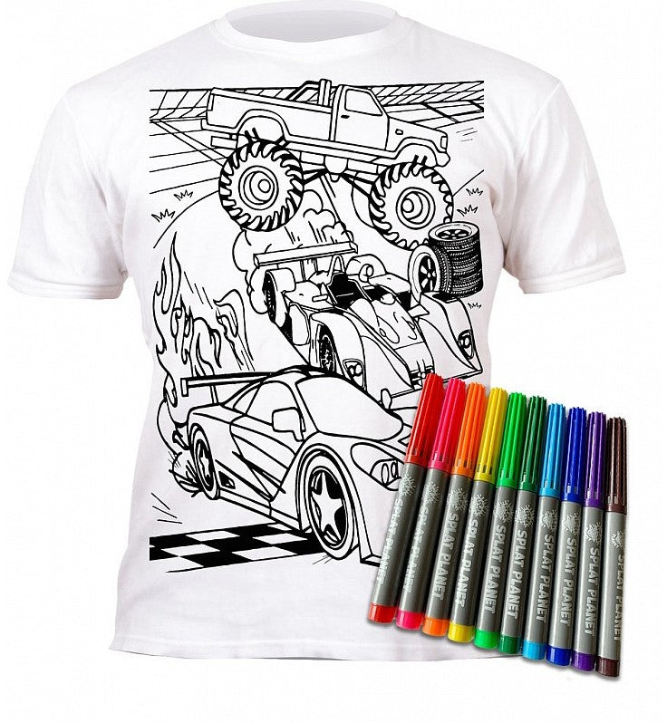 Splat Planet T-Shirt Kleuren Set Auto's 5 - 6 Jaar (006M)