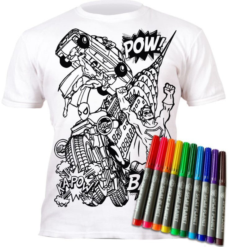 Splat Planet T-Shirt Kleuren Set Superhelden 5 - 6 Jaar (002M)