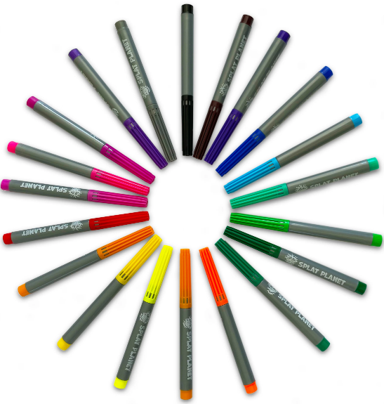 Splat Planet Textielstiften Uitwasbaar Set 20 Kleuren (SP20PENS)