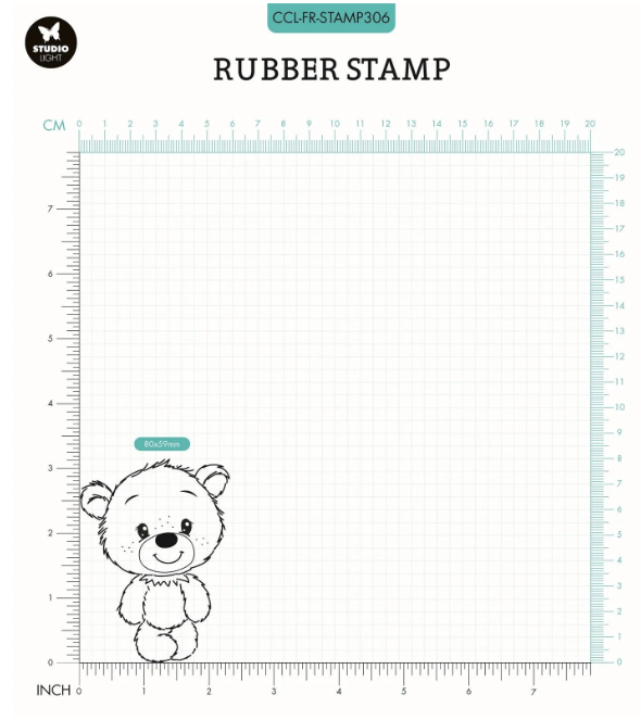 Creative Craftlab • Friendz Rubber Stamp Wooden Ted Standing (STAMP306) *