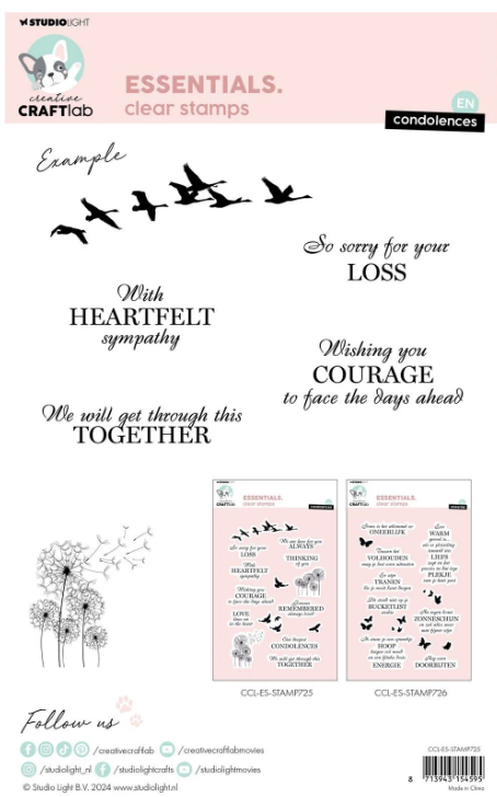 Creative Craftlab • Essentials Clear Stamp Condolences - STAMP725 *