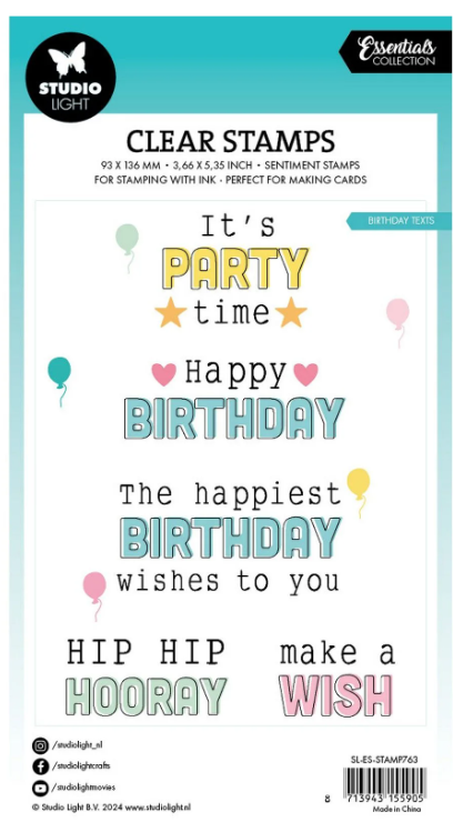 Studio Light • Essentials Clear stamps Birthday texts - STAMP763*