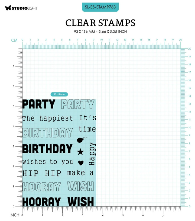 Studio Light • Essentials Clear stamps Birthday texts - STAMP763*