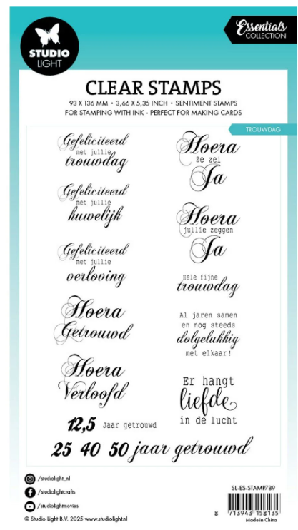 Studio Light • Essentials Clear stamps Trouwdag - STAMP789 *