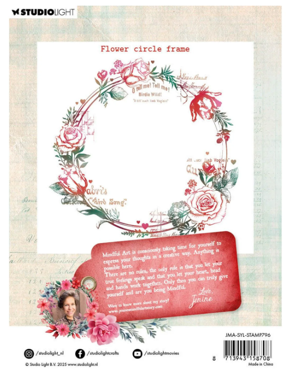 Studio Light • Jenine's Mindful Art Clear Stamps Sending You Love Flower Circle Frame - STAMP796 *