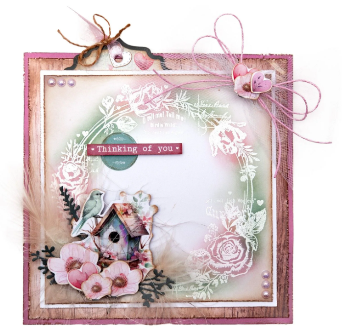 Studio Light • Jenine's Mindful Art Clear Stamps Sending You Love Flower Circle Frame - STAMP796 *