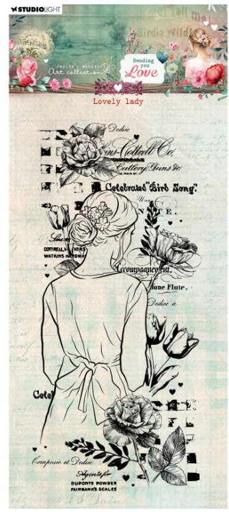 Studio Light • Jenine's Mindful Art Clear Stamps Sending You Love Lovely Lady - STAMP798 *
