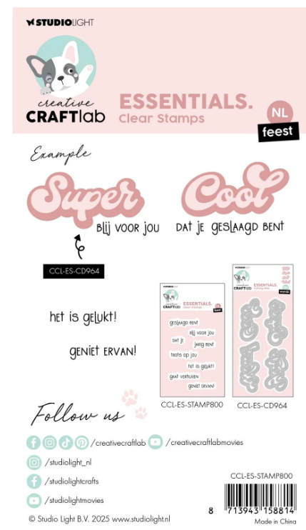 Creative Craftlab • Essentials Clear Stamp NL teksten - STAMP800 *