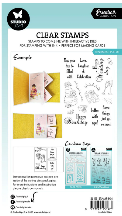 Studio Light • Essentials Clear Stamp Turning Pop-Out - STAMP804 *