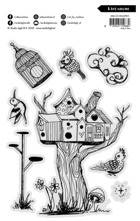 Studio Light • Art By Marlene Clear Stamp A Bird Mansion (ABM-25-STAMP815) *