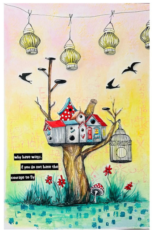 Studio Light • Art By Marlene Clear Stamp A Bird Mansion (ABM-25-STAMP815) *