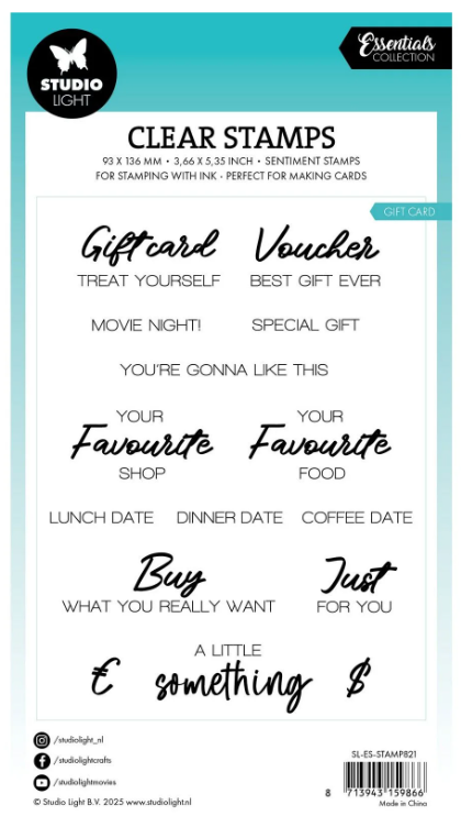Studio Light • Essentials Clear Stamp Gift Card (SL-ES-STAMP821) *