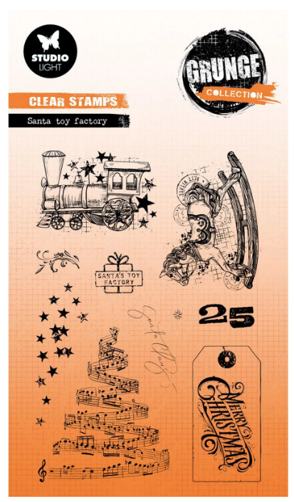 Studio Light • Grunge Collection Clear Stamp Santa Toy Factory (SL-GR-STAMP843) *