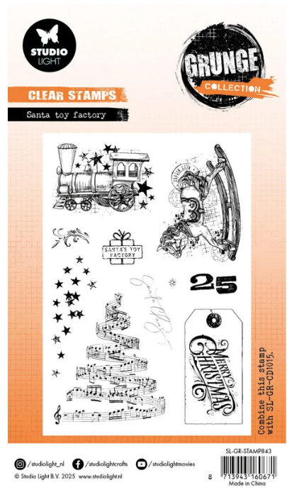 Studio Light • Grunge Collection Clear Stamp Santa Toy Factory (SL-GR-STAMP843) *