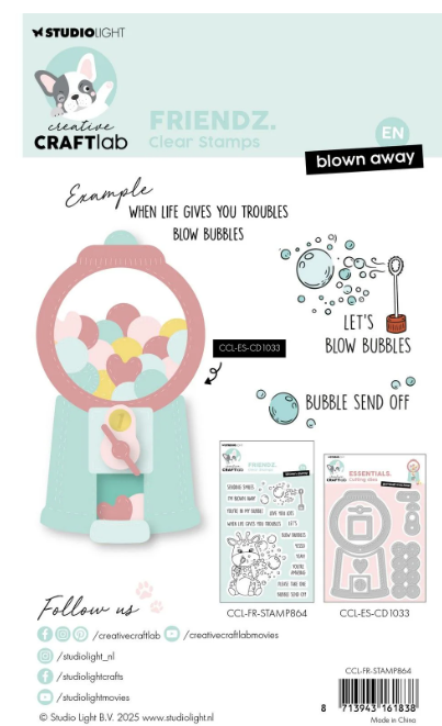 Creative Craftlab • Friendz Clear Stamp Blown Away (CCL-FR-STAMP864) *
