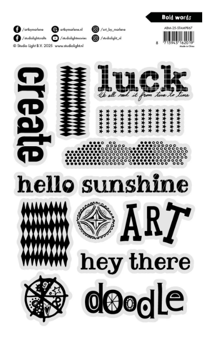 Studio Light • Art by Marlene Clear Stamp Bold words (ABM-25-STAMP867) *