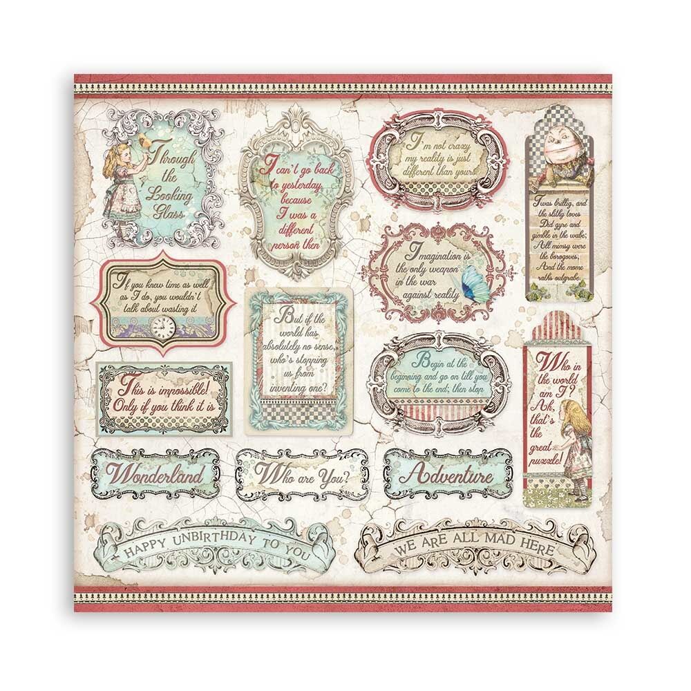 Stamperia Alice Through the Looking Glass 12x12 Inch Paper Pack (SBBL93) *