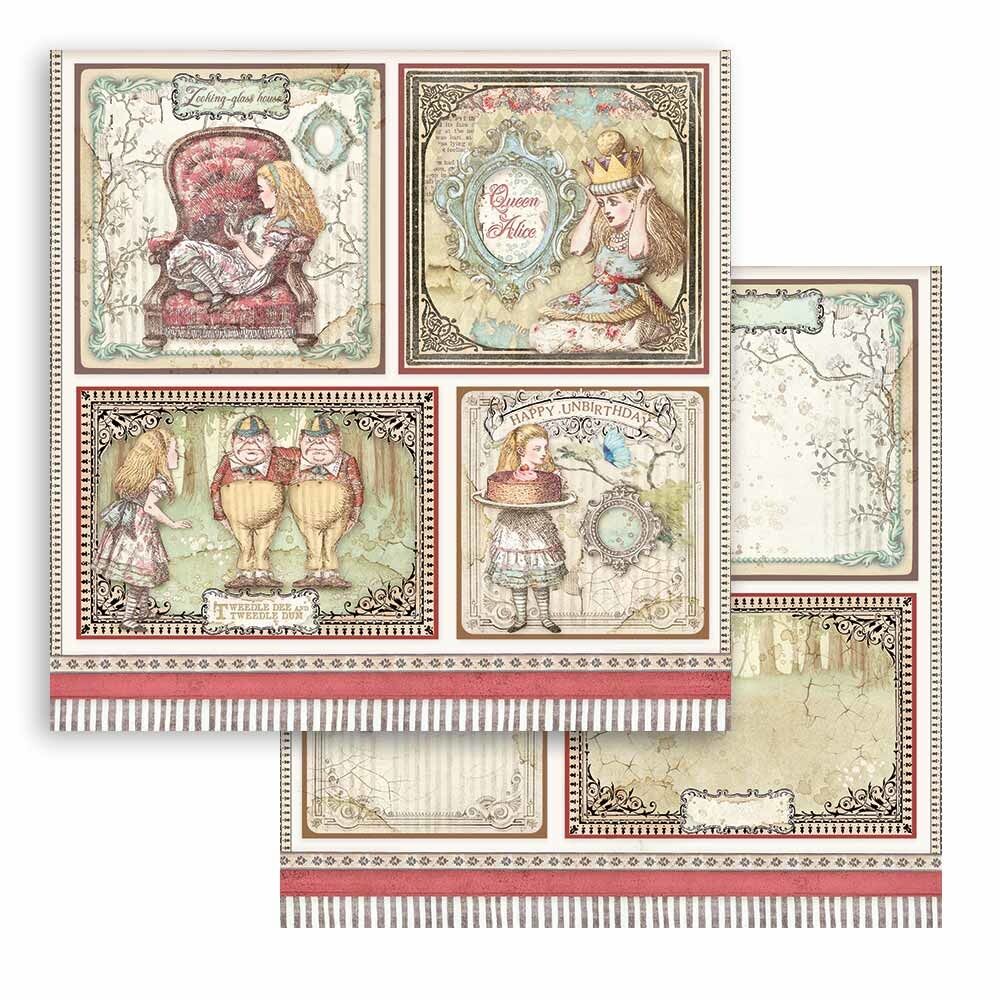 Stamperia Alice Through the Looking Glass 12x12 Inch Paper Pack (SBBL93) *