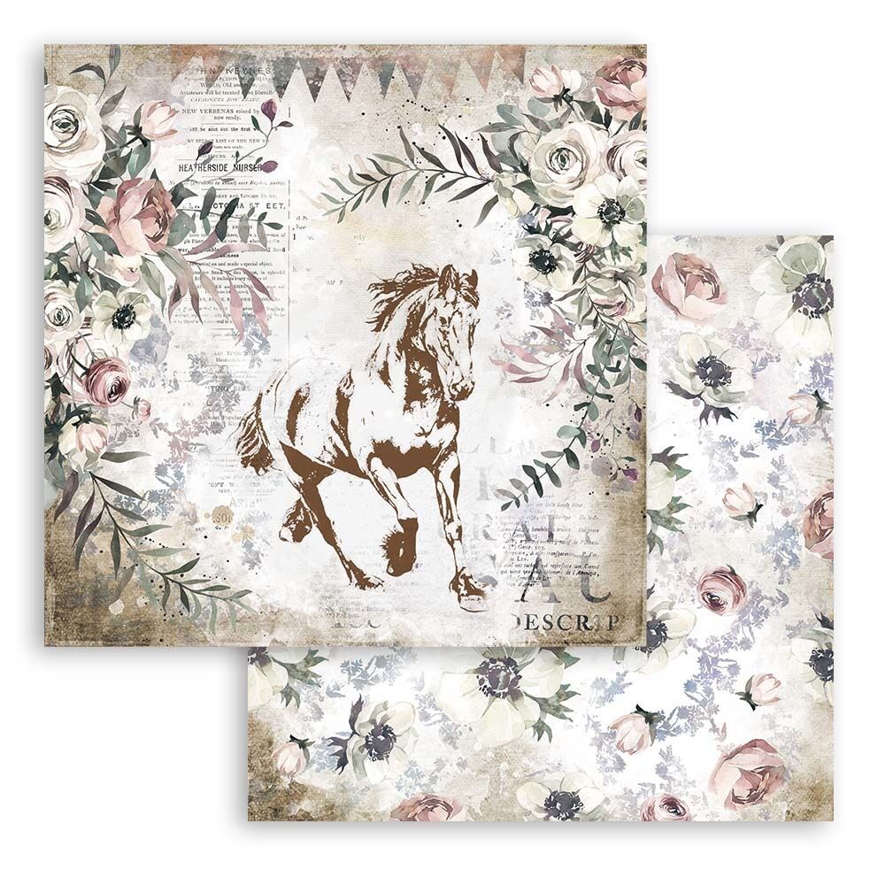 Stamperia Romantic Horses 12x12 Inch Paper Pack (SBBL90)