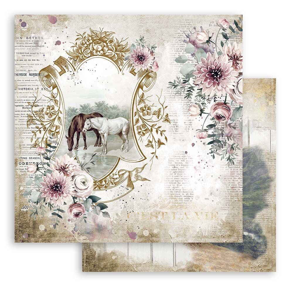 Stamperia Romantic Horses 12x12 Inch Paper Pack (SBBL90)