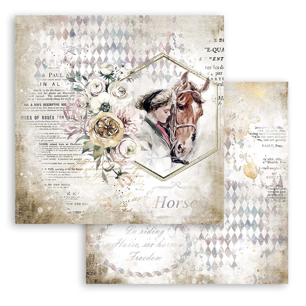 Stamperia Romantic Horses 12x12 Inch Paper Pack (SBBL90)