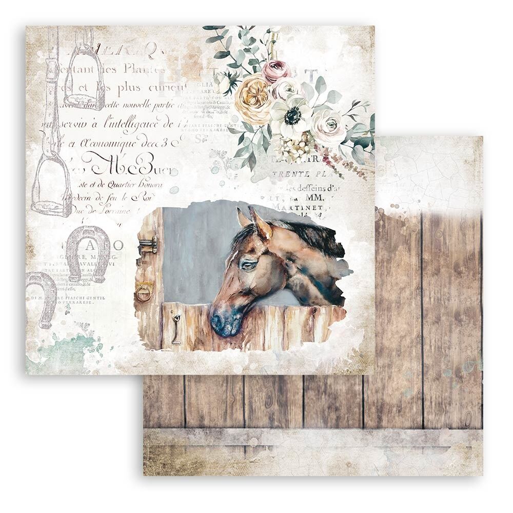 Stamperia Romantic Horses 12x12 Inch Paper Pack (SBBL90)