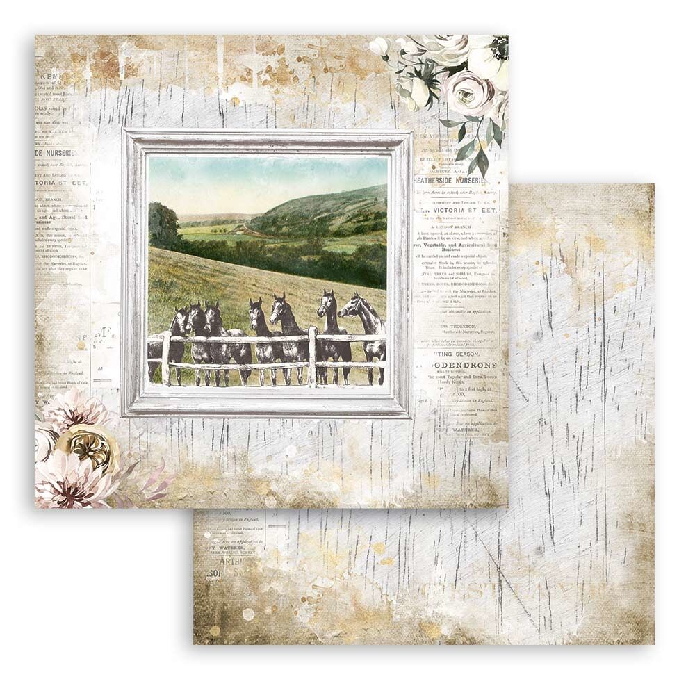 Stamperia Romantic Horses 12x12 Inch Paper Pack (SBBL90)