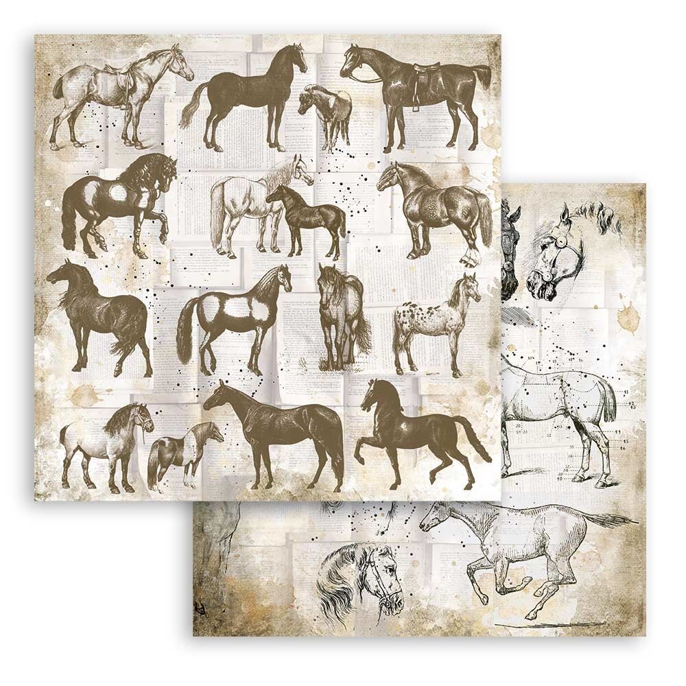 Stamperia Romantic Horses 12x12 Inch Paper Pack (SBBL90)