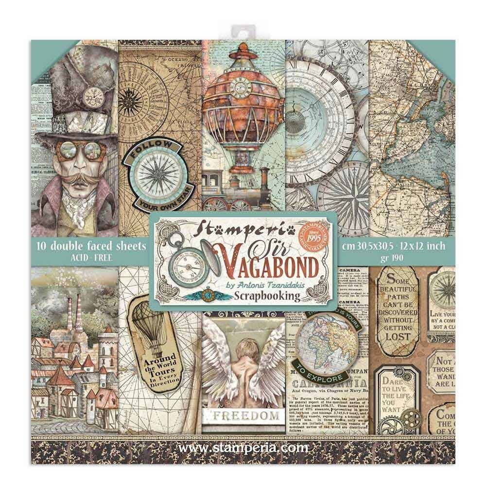 Stamperia Sir Vagabond 12x12 Inch Paper Pack (SBBL80)