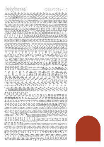 Hobbydots stickervel Cijfers & Letters - Christmas Red (Mirror)