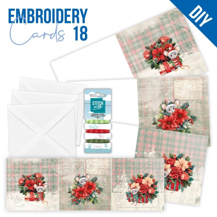 Stitch and Do Cards 18 - Yvonne Creations - Floral Christmas (STDOPP018)