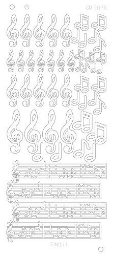 Music notes - Zilver