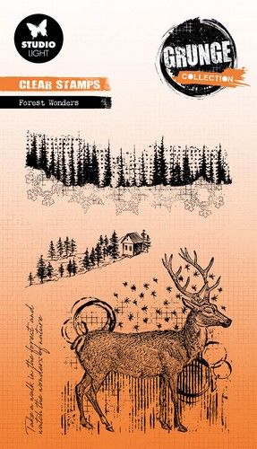 Studio Light Clear Stamp Forest wonders Grunge Coll. nr.681 SL-GR-STAMP681 93x136mm *