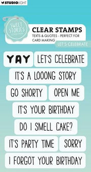 Studio Light Clear Stamp Let‘s celebrate Sweet Stories nr.661 SL-SS-STAMP661 102x74mm (117018/0801) *