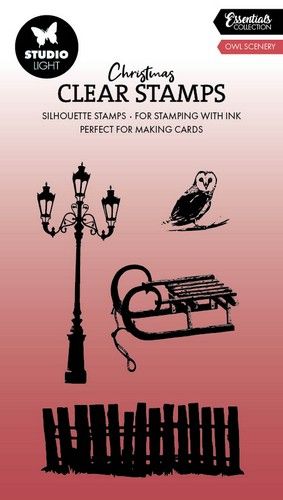 Studio Light Clear Stamp Owl scenery Essentials nr.710 SL-ES-STAMP710 63x95x3mm *