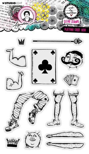 Studio Light Clear Stamp Playing card men Signature Coll. nr.648 ABM-SI-STAMP648 148x210mm (117018/0763) *