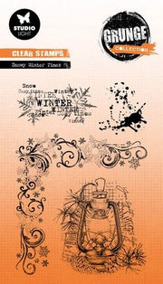 Studio Light Clear Stamp Snowy winter times Grunge Coll. nr.682 SL-GR-STAMP682 93x136mm *