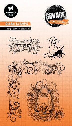 Studio Light Clear Stamp Snowy winter times Grunge Coll. nr.682 SL-GR-STAMP682 93x136mm *