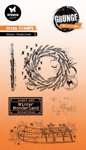 Studio Light Clear Stamp Winter wonderland Grunge Coll. nr.679 SL-GR-STAMP679 93x136mm *