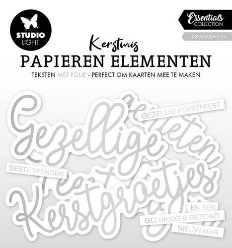 Studio Light Paper Elements Silver Kerstwensen Essentials nr.18 SL-ES-PE18 140x150x2mm *