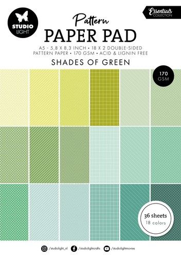 Studio Light Pattern paper pad Shades of green Ess. nr.164 SL-ES-PPP164 148x210x8mm *