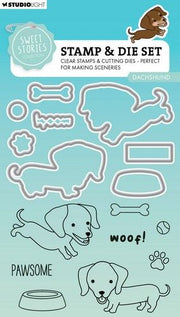 Studio Light Stamp & Cutting Die Dachshund Sweet Stories nr.78 SL-SS-SCD78 148x105mm (117018/0798) *