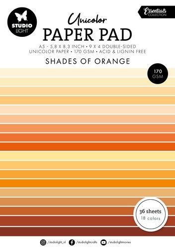 Studio Light Unicolor paper pad Shades of orange Essent. nr.232 SL-ES-UPP232 148x210x8mm *